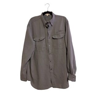 TRAVELSMITH Mens Gray Plaid Long Sleeve Button‎ Down Shirt Size XL